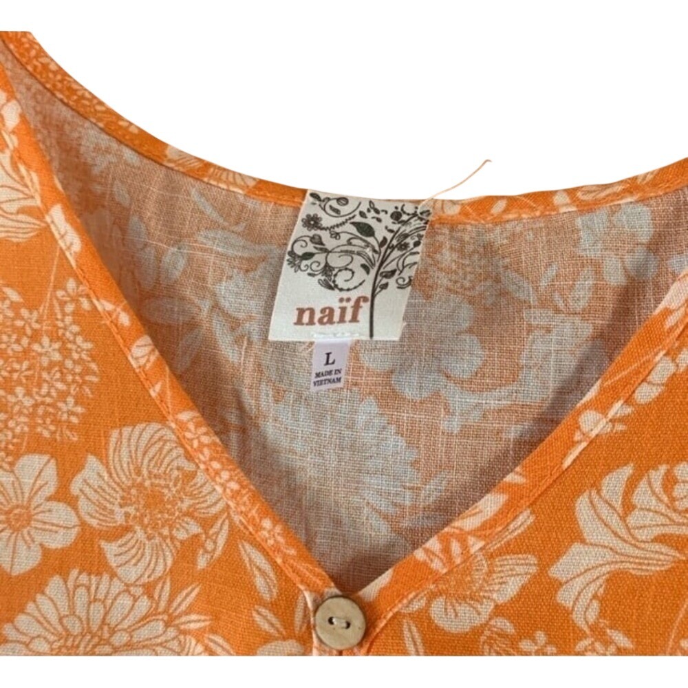 Floral Orange Dress size L - Picture 3 of 3